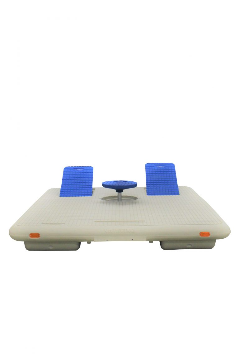 Island Swim Raft Beige with Blue Seats Up