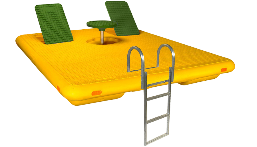 Island Swim Raft Yellow with Green Seats