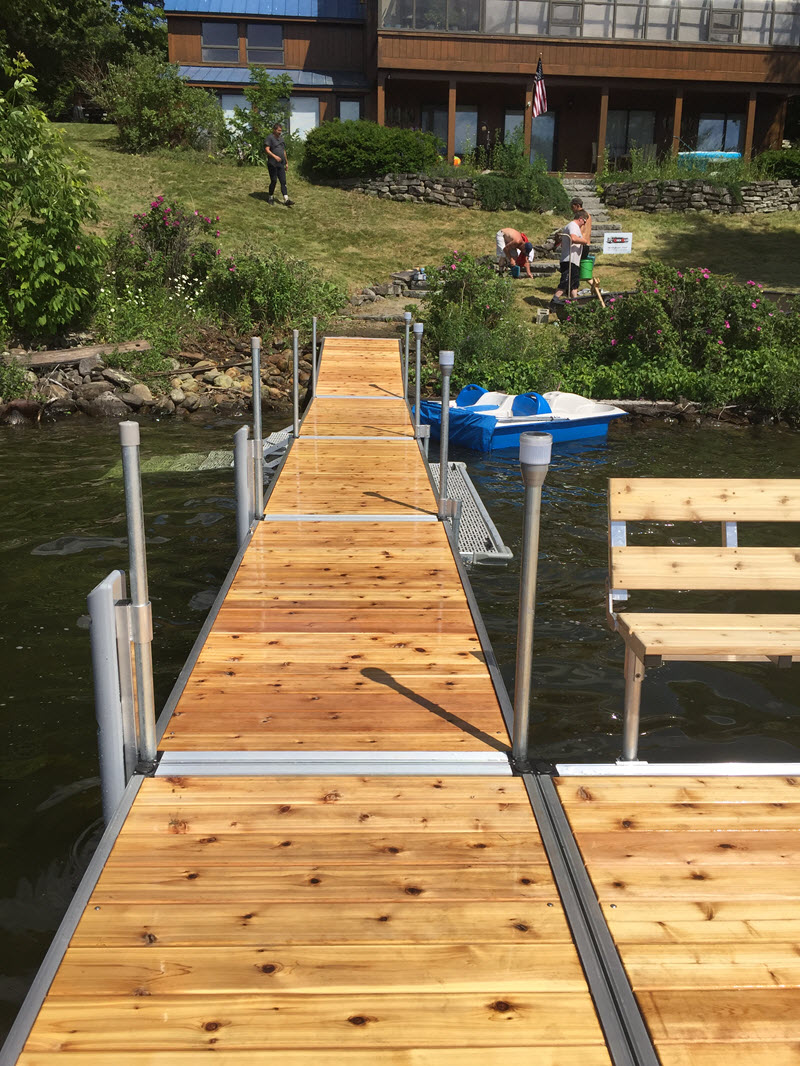To Stationary Aluminum Dock in Maine by