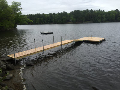 O'Connell Floating Wood Dock in Maine by