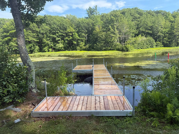 Stationary Aluminum Dock with Cedar Decking 1