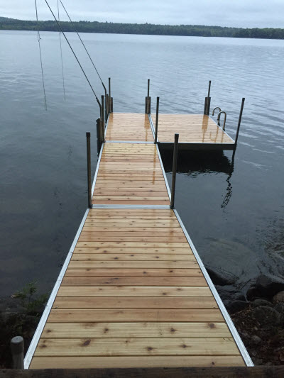 Stationary Aluminum Dock in Maine by DockGuys.com for the Anderson's