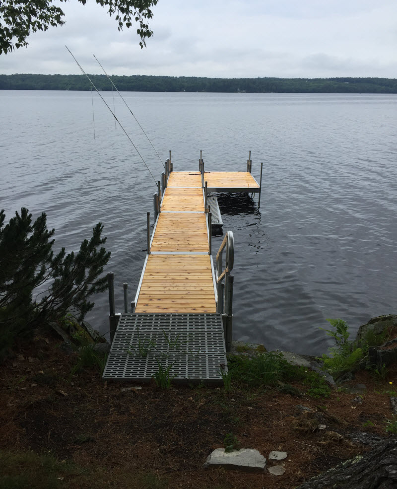 Stationary Aluminum Dock in Maine by for the Hennessy's