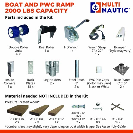 Boat Ramp for watercraft up to 2000 DIY Kit